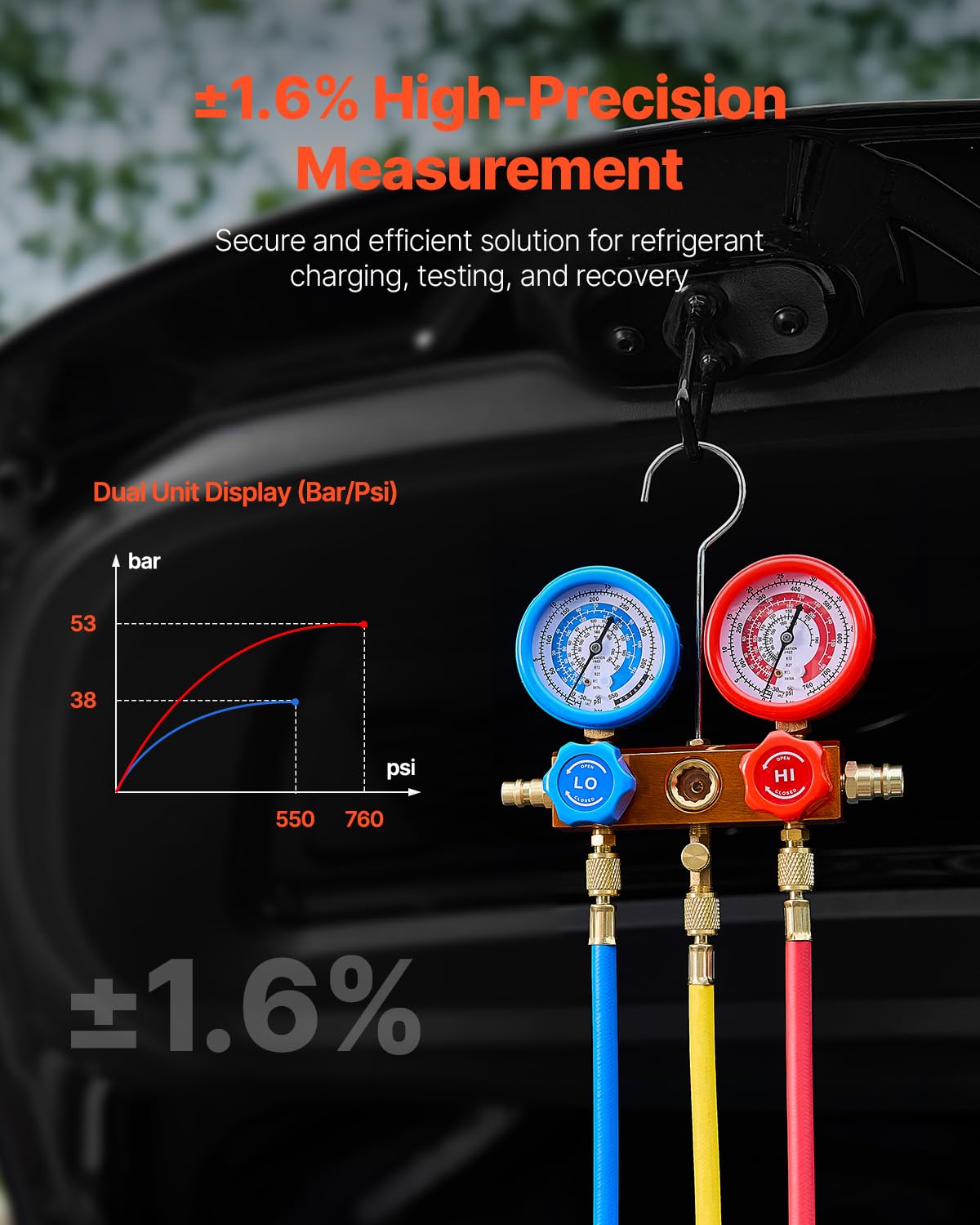 VEVOR pump oil filler detail highlighting easy maintenance and consistent lubrication