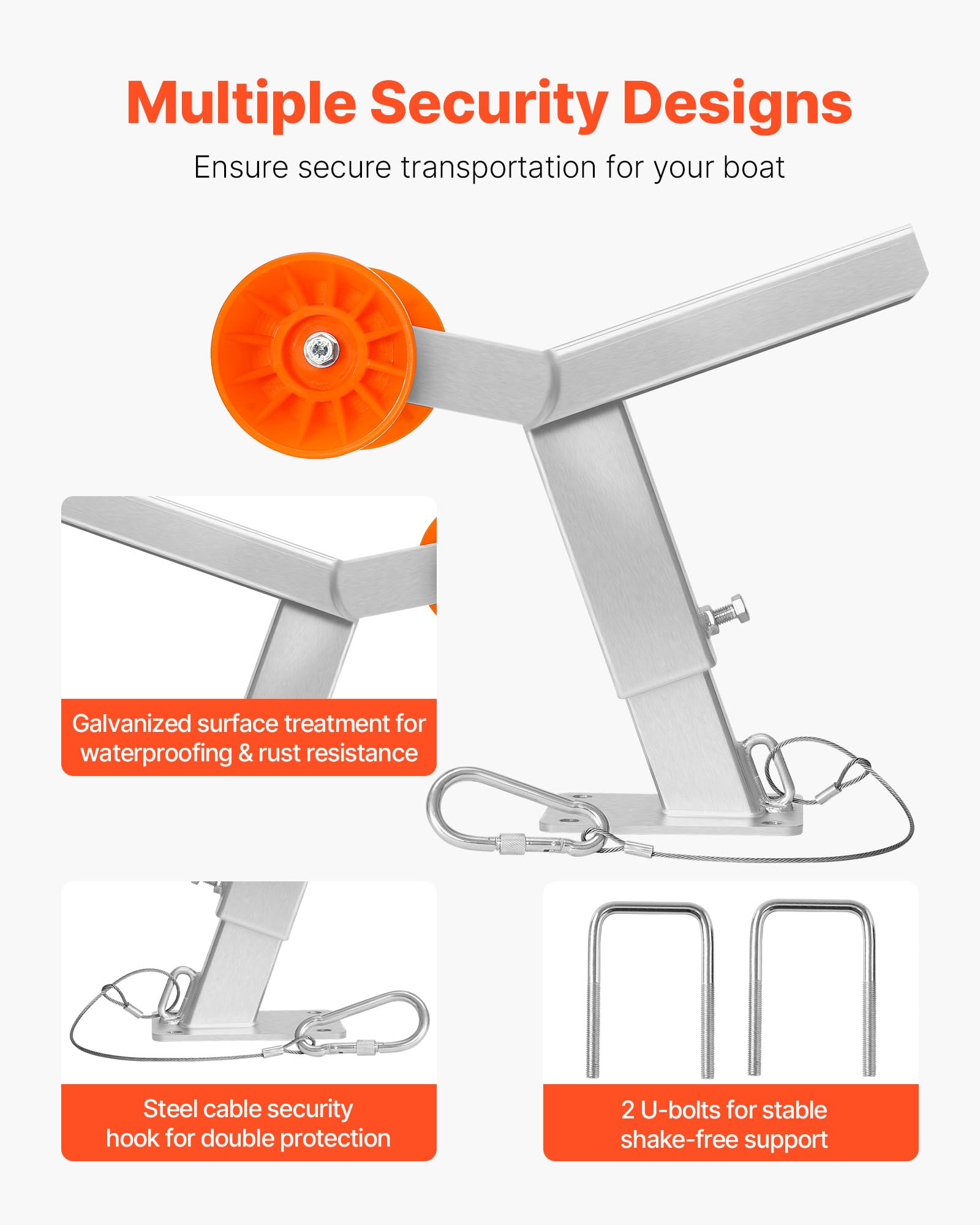 VEVOR side profile mounted on trailer tongue illustrating fit for 2–3" W x 3–4" H tongues