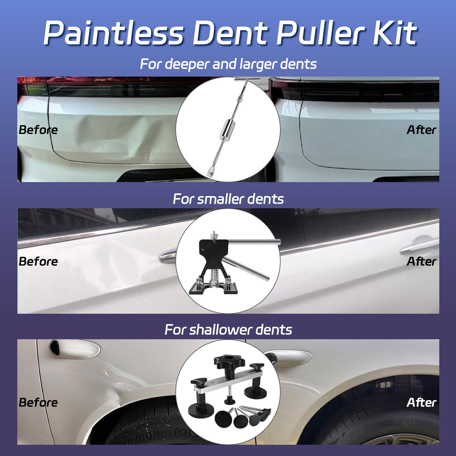 VEXTRO dent lifter detail showing adjustable knobs for precise pulls