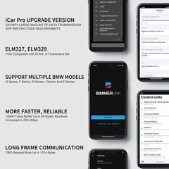Vgate vLinker BM+ plugged into vehicle OBD2 port demonstrating easy wireless setup