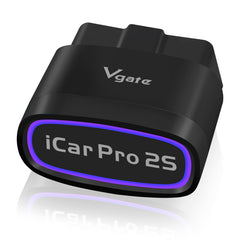 Vgate iCar Pro 2S front view showing compact adapter and benefit of easy installation