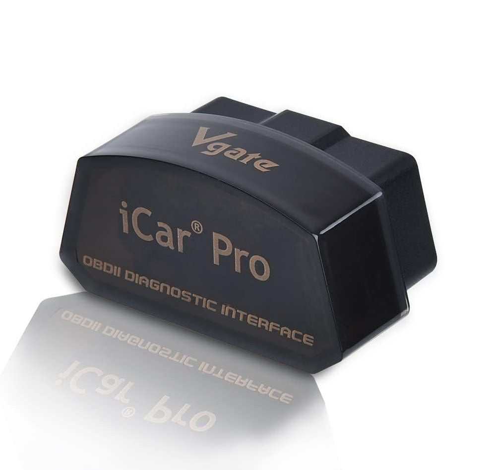 Vgate iCar Pro in garage with car showing DIY troubleshooting and cost-saving benefit