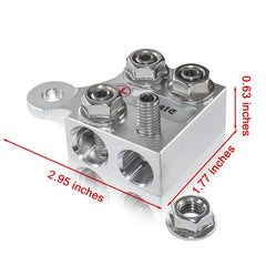 Vgate close-up of threaded studs highlighting dependable ring-terminal attachment points