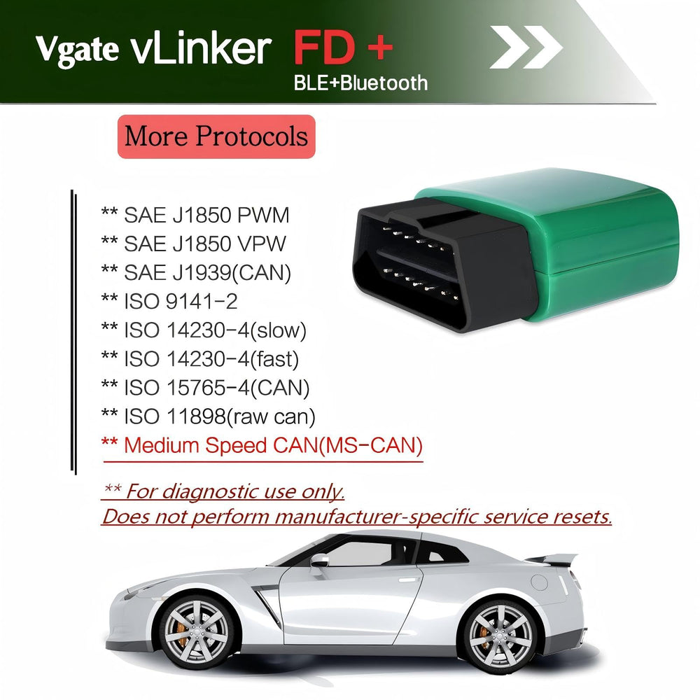 Vgate vLinker FD+ paired with smartphone app for live-data monitoring