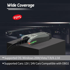 Vgate vLinker FS connected to laptop in vehicle showing real-time diagnostics benefit
