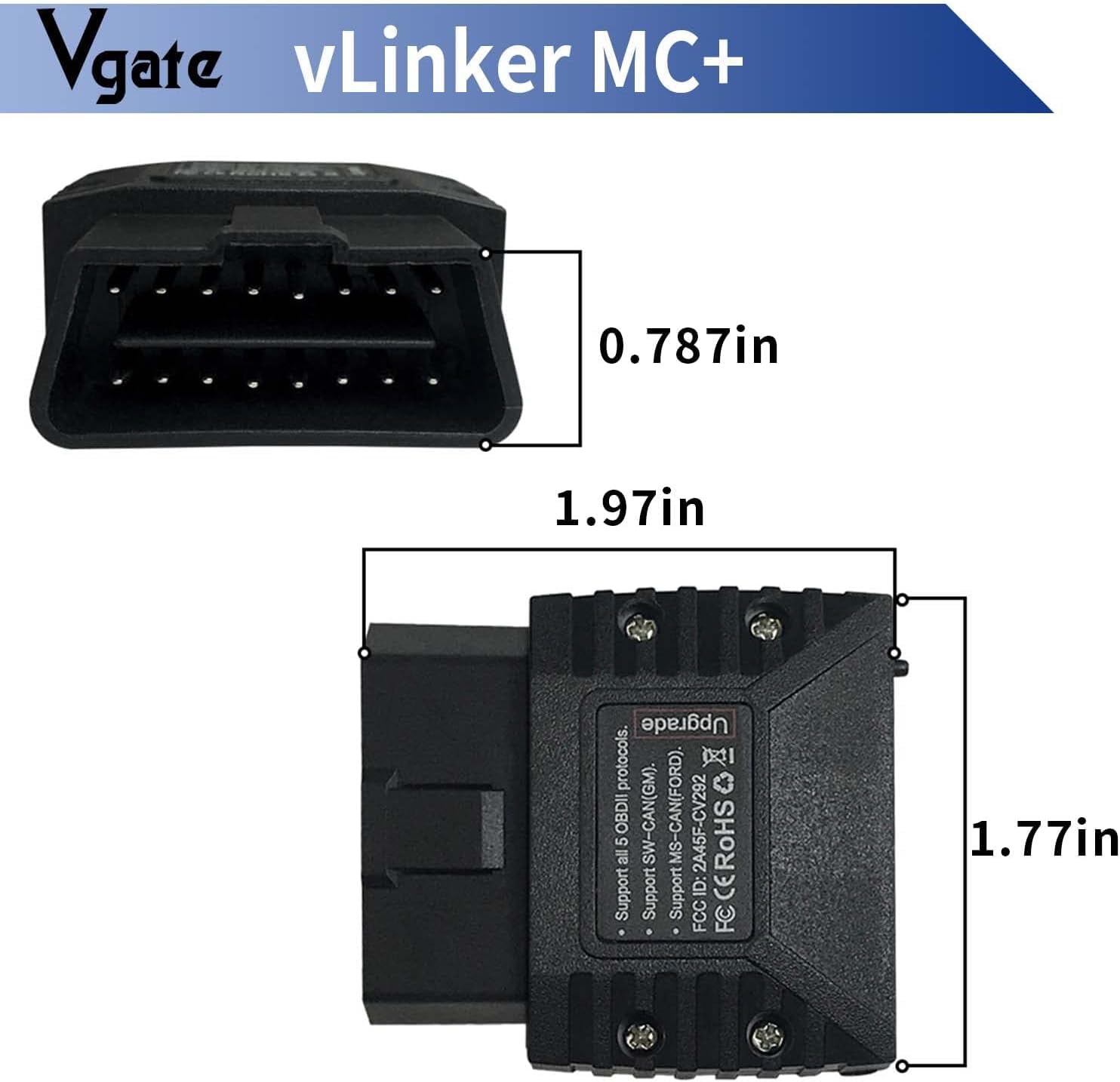 Vgate vLinker MC+ plugged into car OBD port demonstrating unobtrusive installation benefit