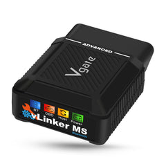 Vgate vLinker MS front view showing compact Bluetooth adapter and easy plug-in benefit