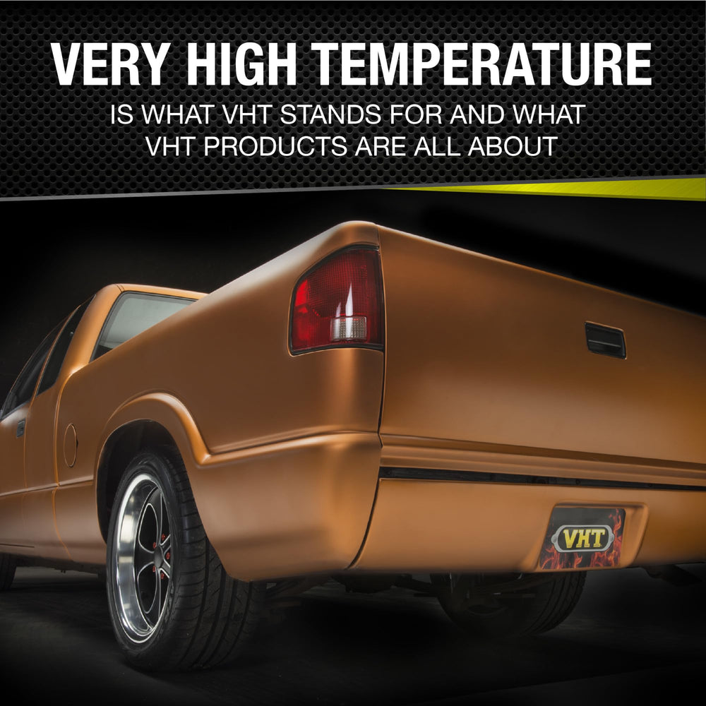 VHT close-up of gold flake texture, shows sparkling, heat-resistant finish