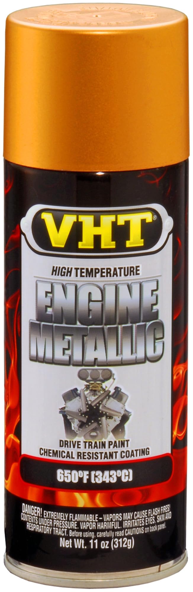 VHT front can showing label and 11 oz size, highlights durable finish