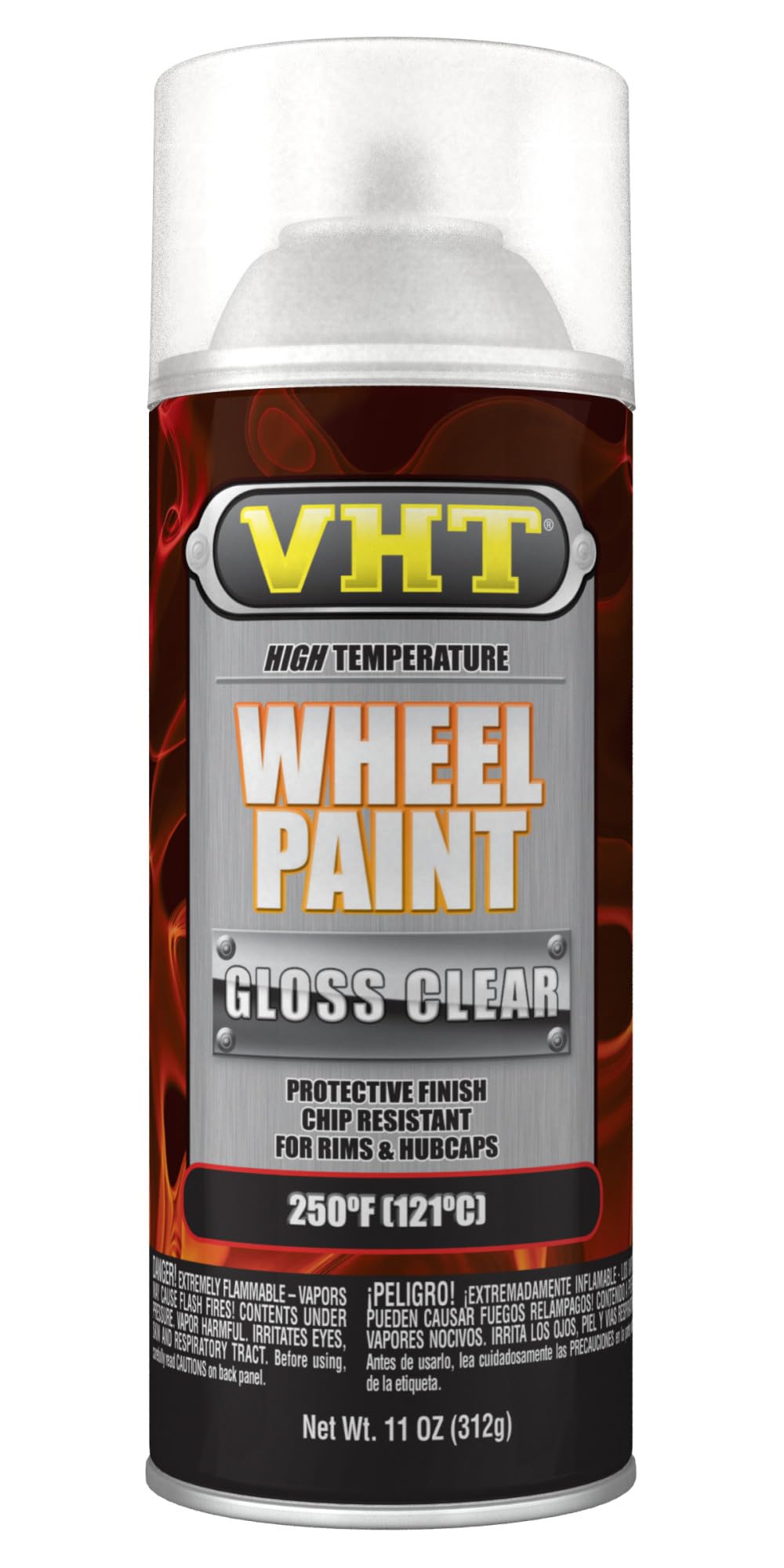 VHT gloss clear aerosol can front view showing label and gloss benefit
