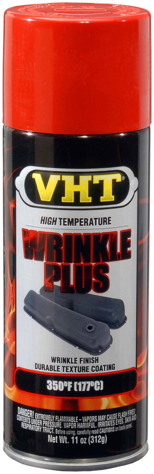 VHT front can showing flat red color and finish benefit