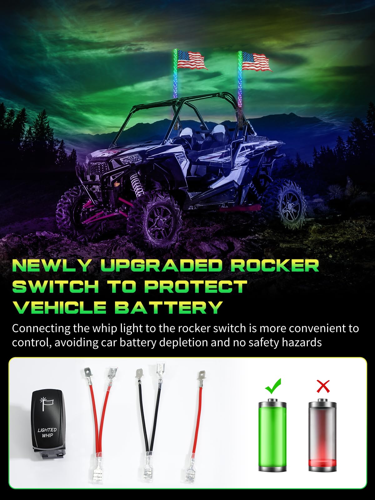 VI9000 flag and mount kit displayed for easy attachment and added visibility