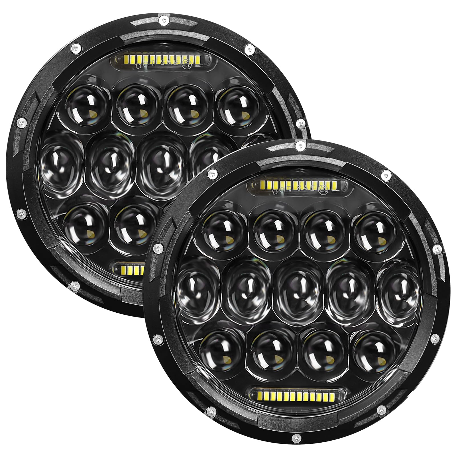 VI9000 front view showing black 7-inch LED headlight, improved visibility