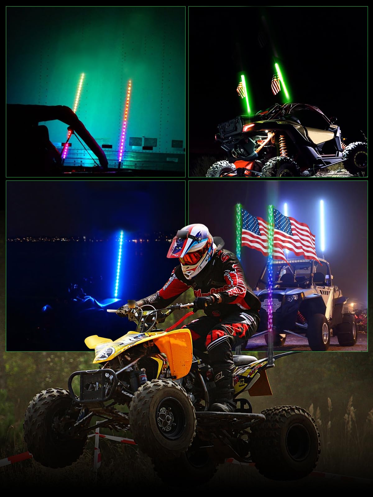 VI9000 night ride with music-sync showing dynamic lighting that matches audio