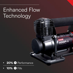 VIAIR 400P-A EF gas-station style inflation gun close-up for precise pressure control