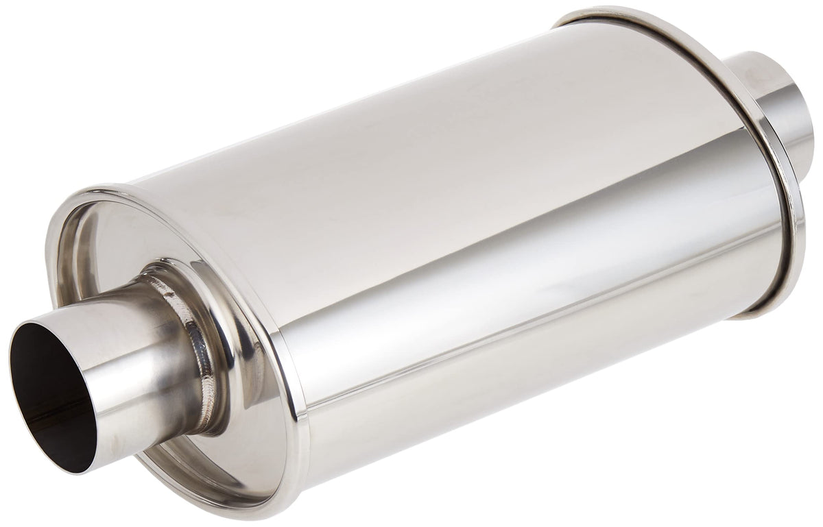 Vibrant Performance resonator front view showing inlet and outlet, reduces noise