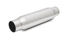 Vibrant Performance resonator front view showing inlet and outlet, reduces drone