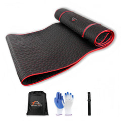 VICTORY DRIVE front view of red rolling creeper mat showing size and shape, durable support