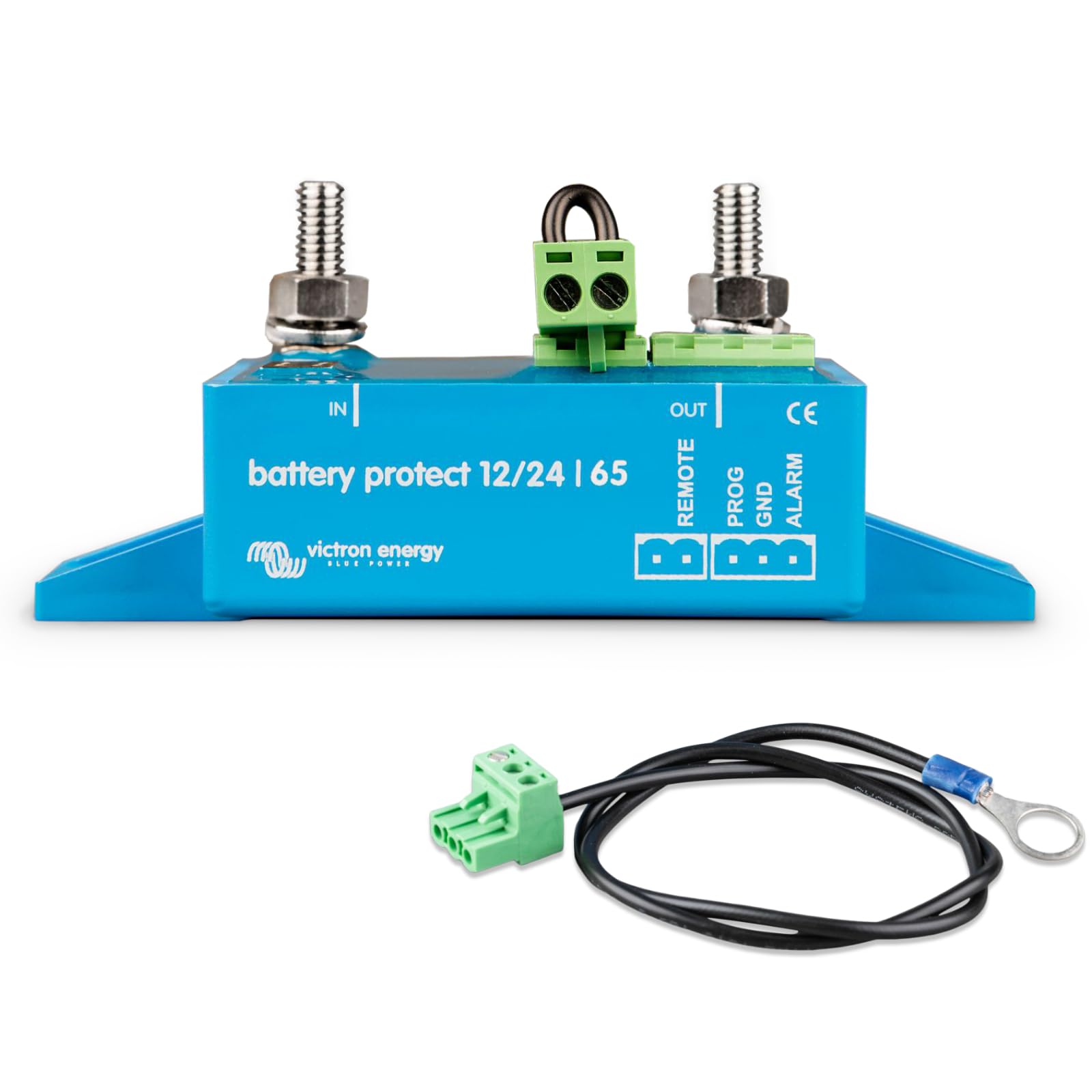 Victron Energy front panel showing compact battery disconnect and mounting benefits