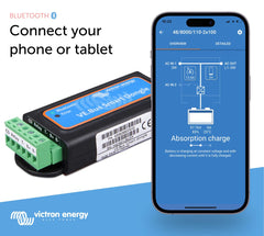 Victron Energy VE.Bus Smart Dongle connection close-up highlighting VE.Bus plug and sturdy contacts for reliable sensing