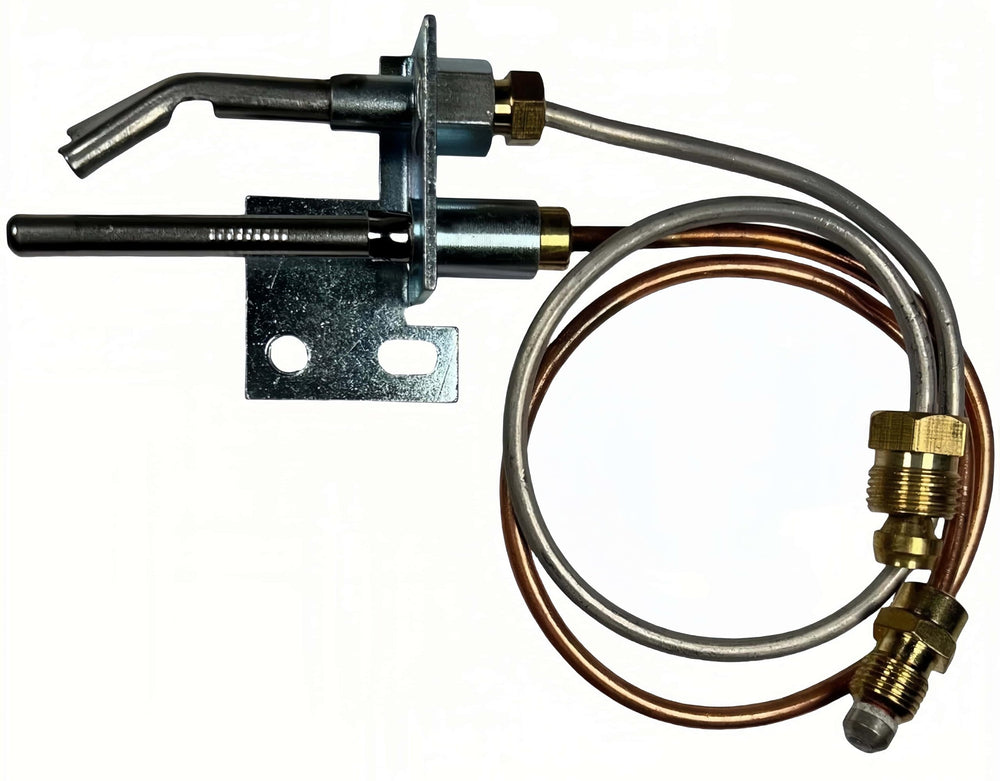 Viefow pilot assembly installed in RV water heater demonstrating reliable ignition