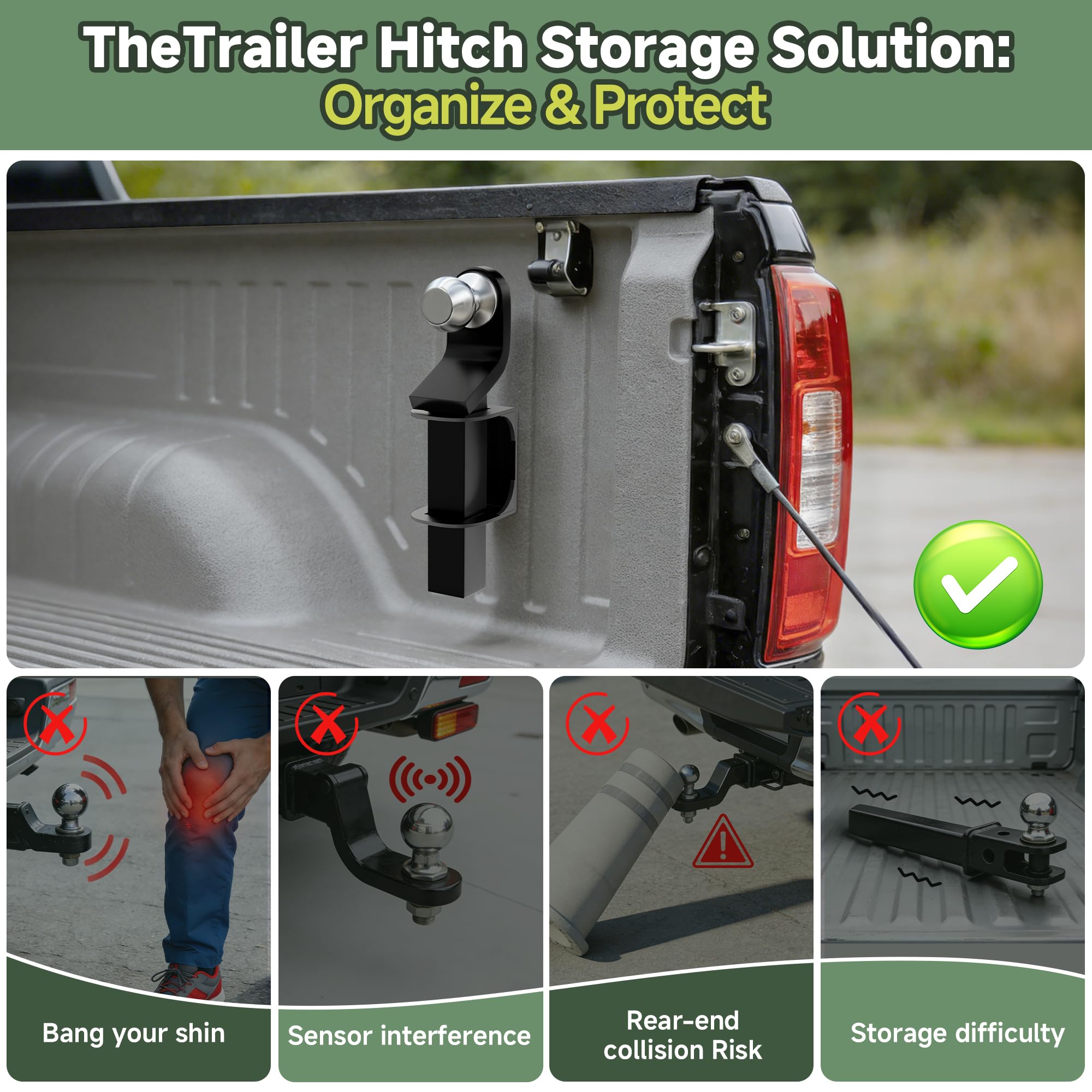 ViewKurM horizontal installation example letting you save space and organize hitch