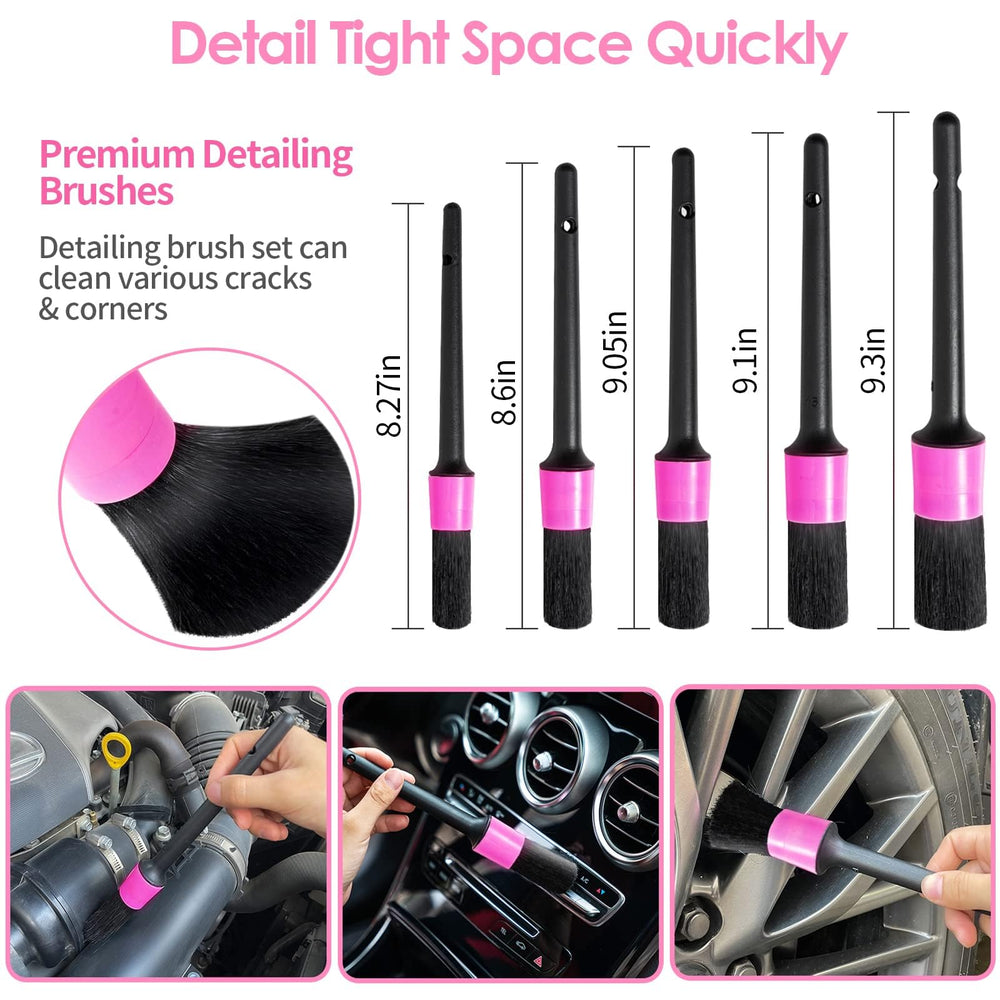 Viewsun detailing brushes array showing various sizes to reach crevices and textured surfaces