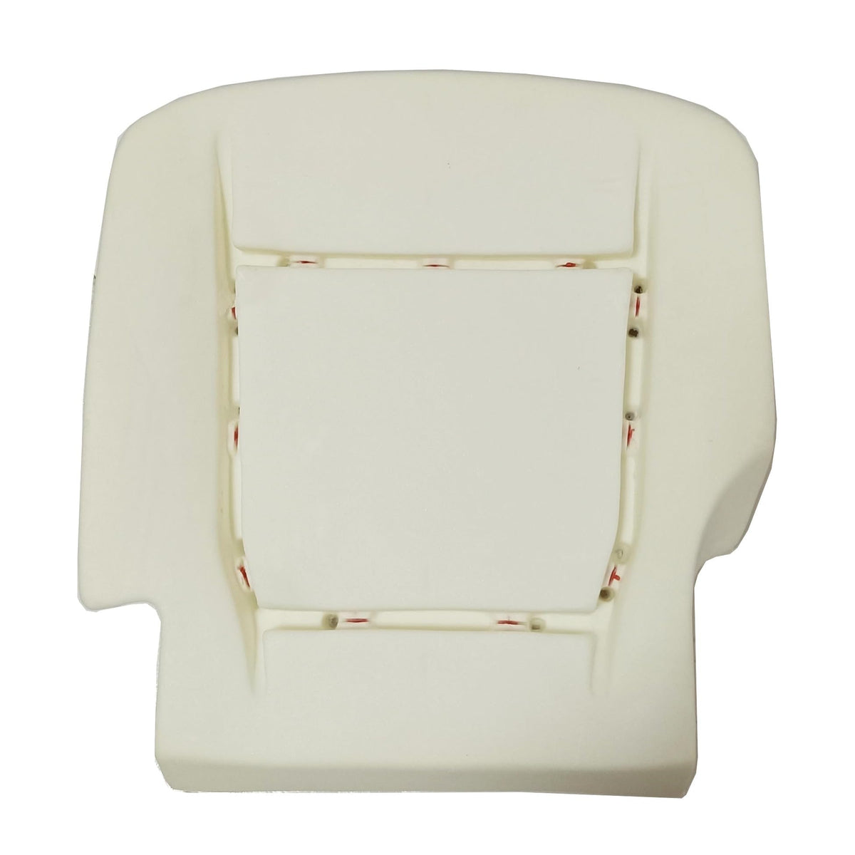 Vigoraze front view of white left driver seat foam showing correct fit and restoration