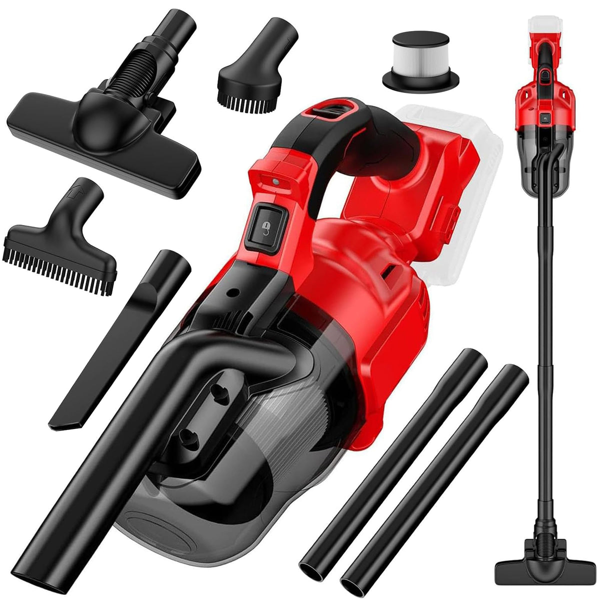 Vijezoy cordless vacuum front view showing compact design and easy storage benefit