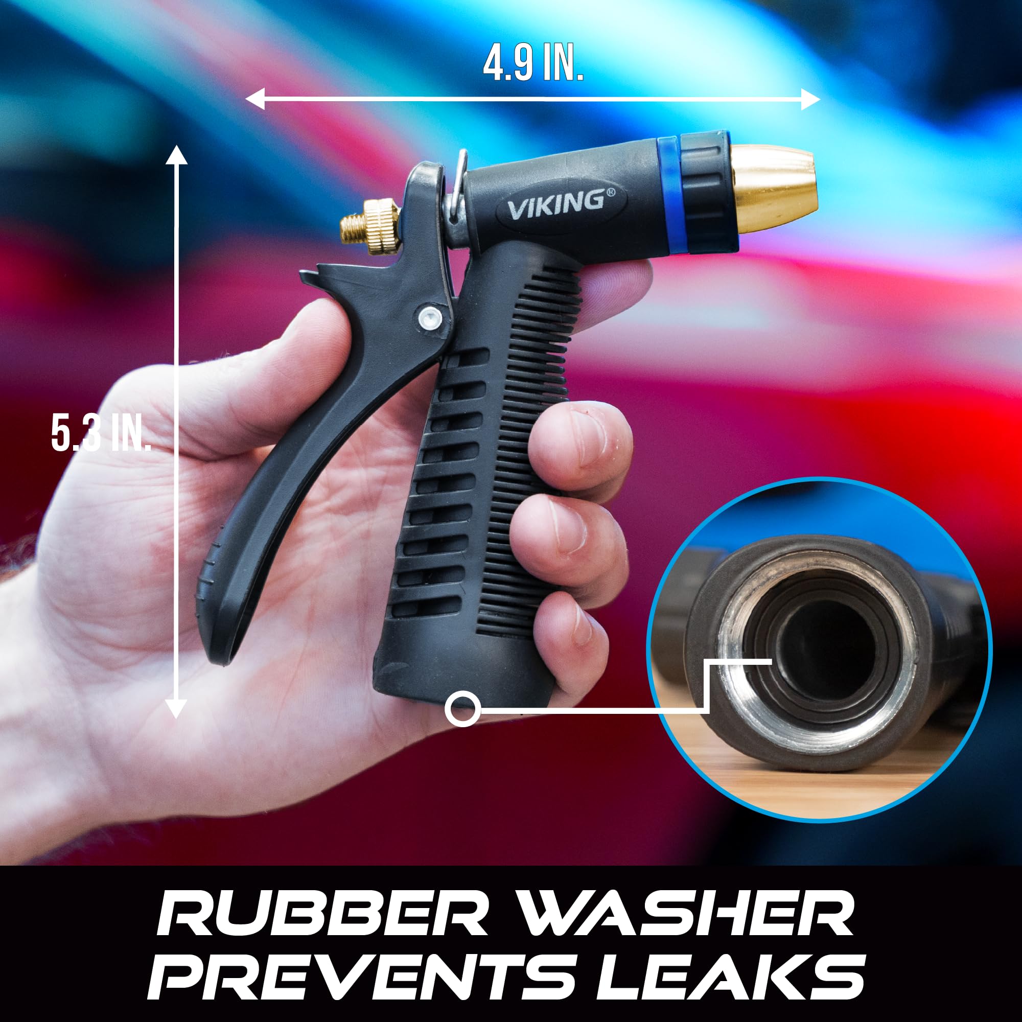 VIKING close-up of textured rubber handle providing non-slip control