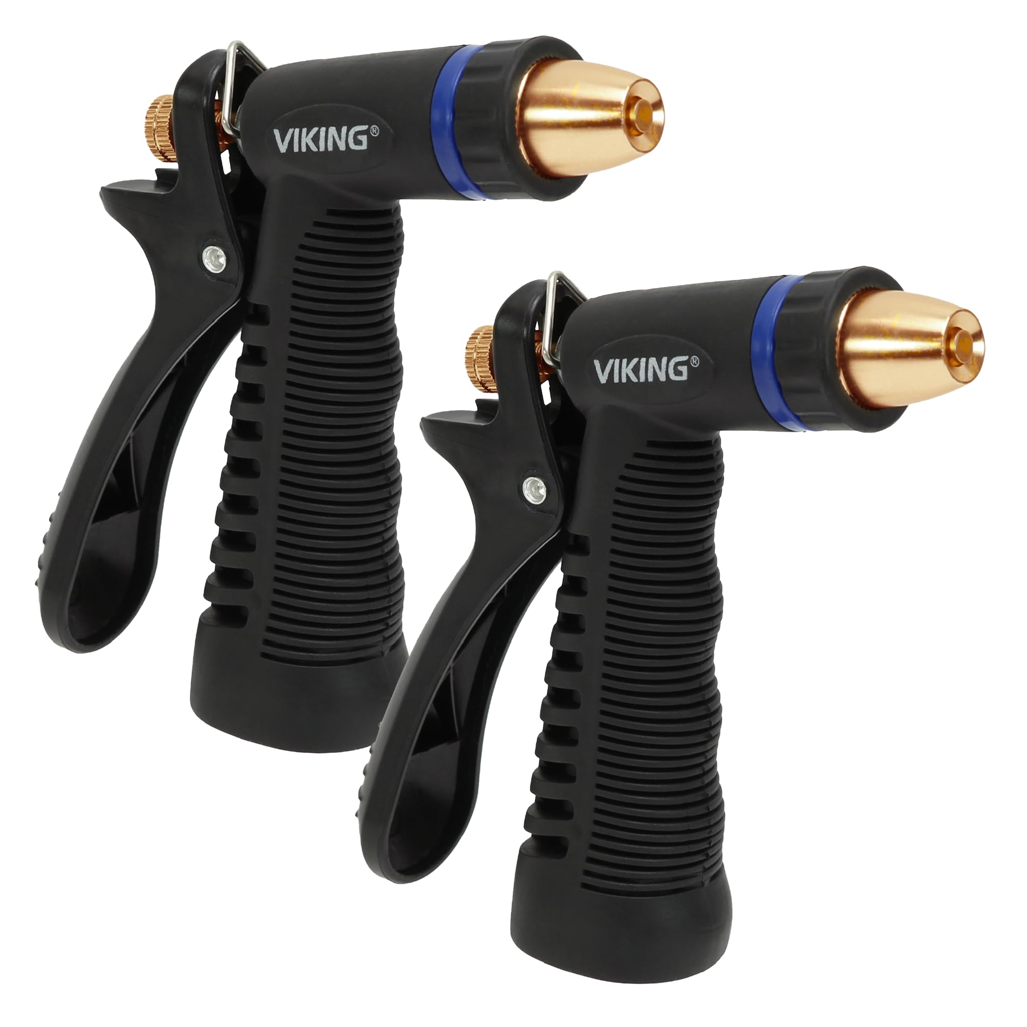 VIKING nozzle front view showing metal body and rubber grip for durability
