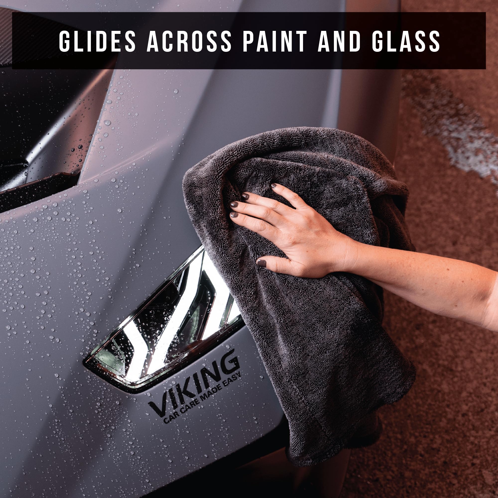 VIKING V+ next to a hand to show 24x36 inch scale and coverage advantage