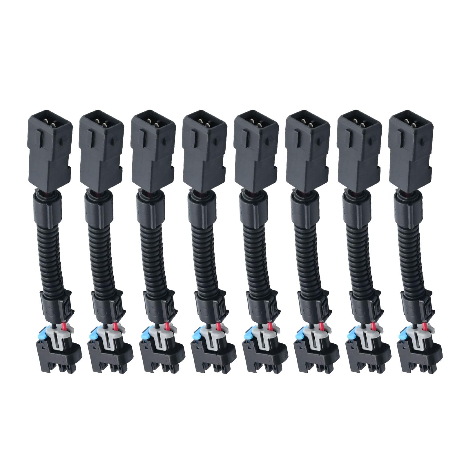 VIKKSAER front view of 8-piece injector pigtail kit showing complete set and packaging, simplifies swaps