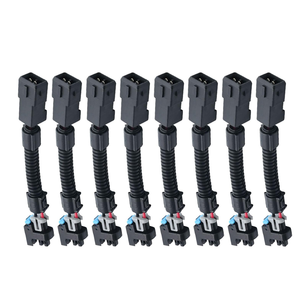 VIKKSAER front view of 8-piece injector pigtail kit showing complete set and packaging, simplifies swaps