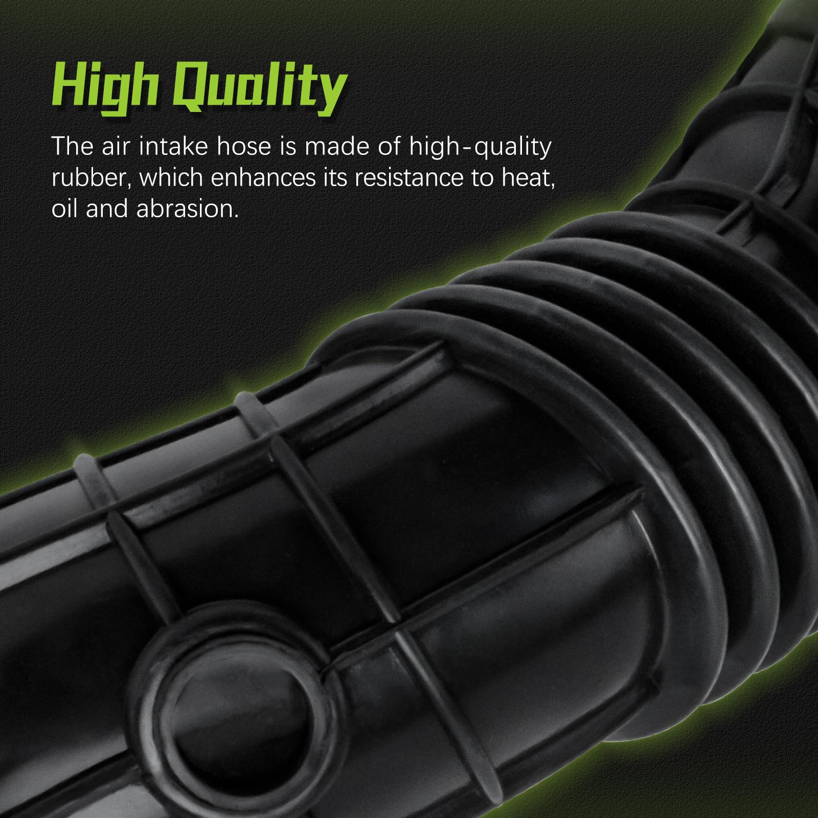 VINMS intake hose close-up rubber texture highlighting heat and crack resistance