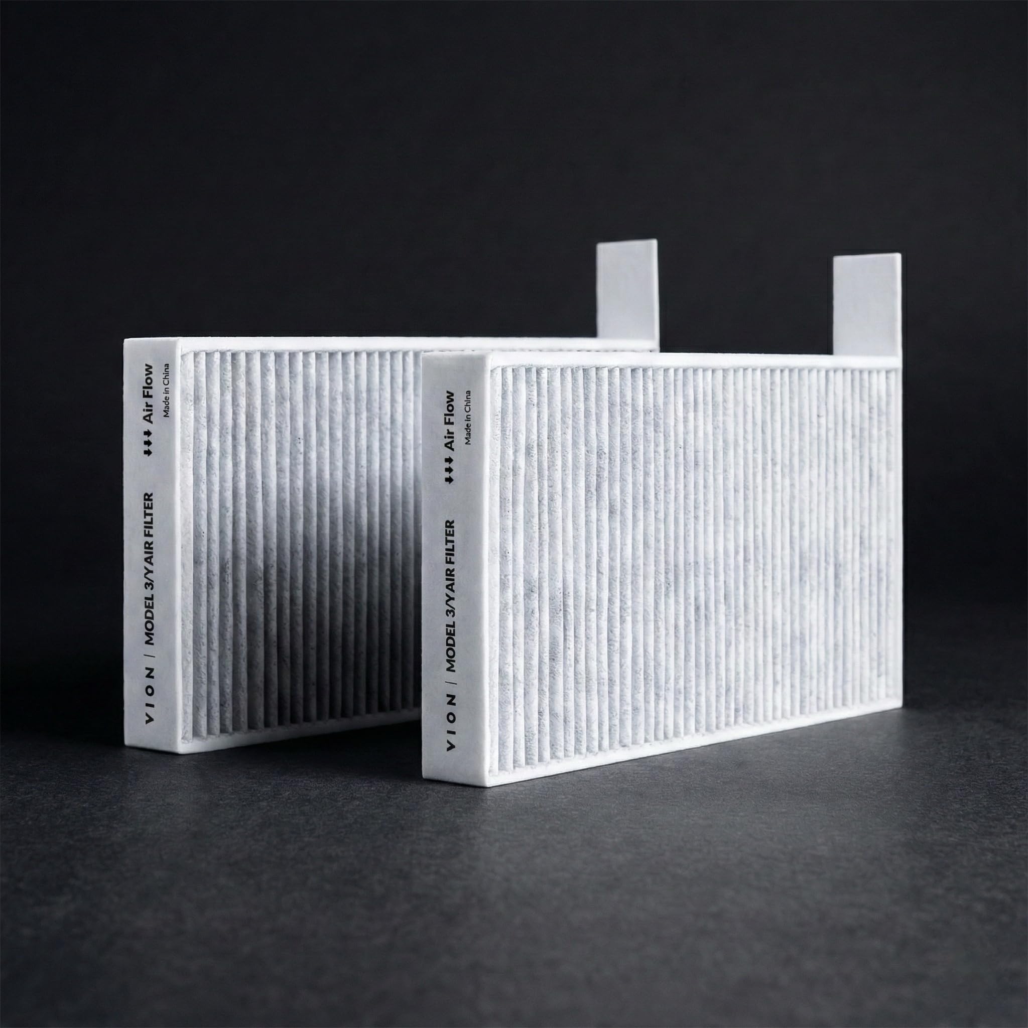 VION filter front packaging showing two-filter set and benefits