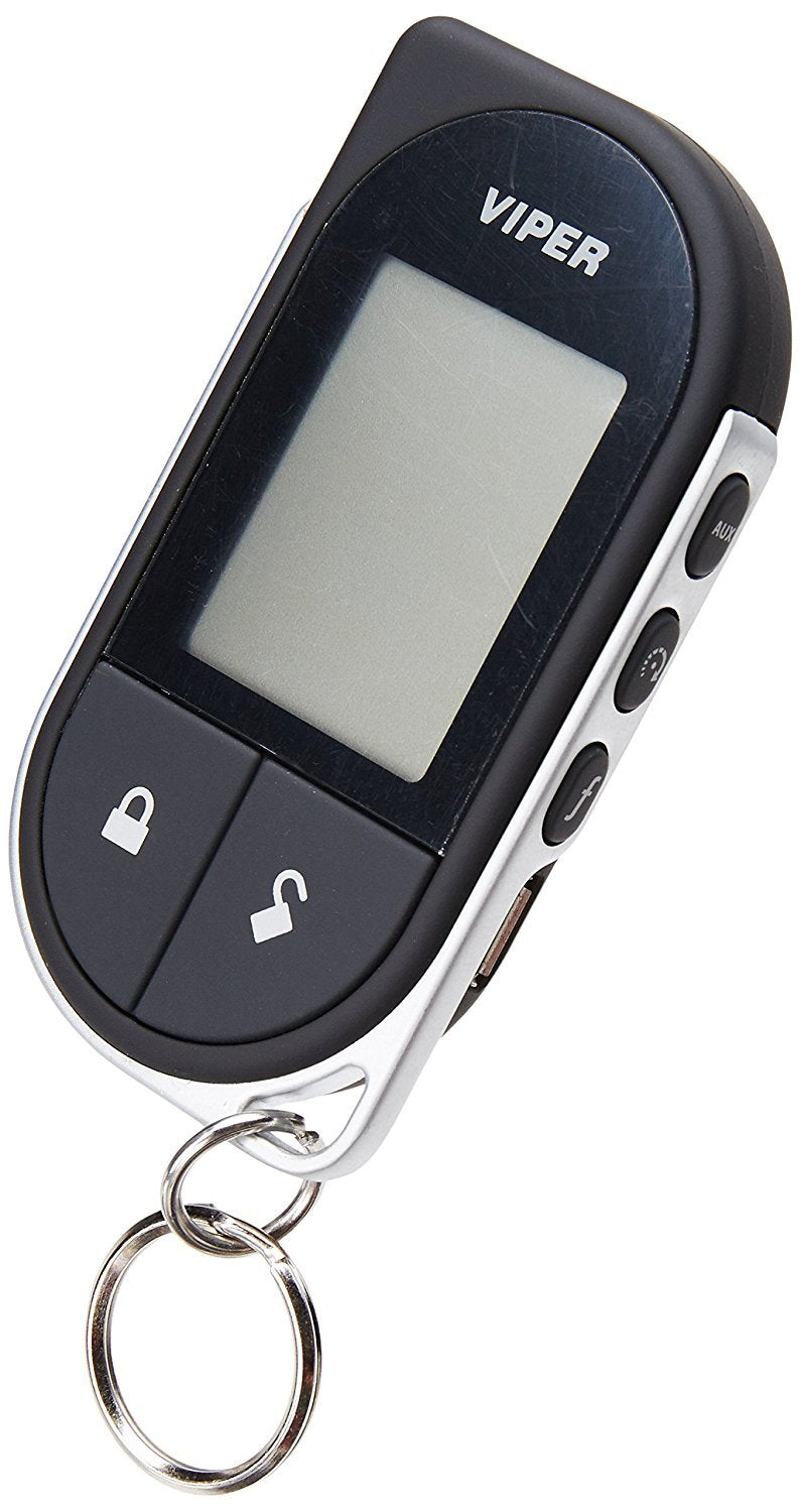 Viper 5706V remote in use next to car showing remote start convenience and comfort