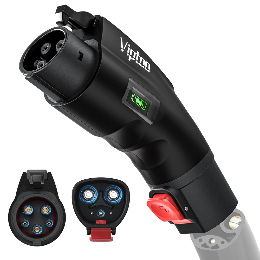 VIPTOO front view showing adapter body and connector, reliable charging access