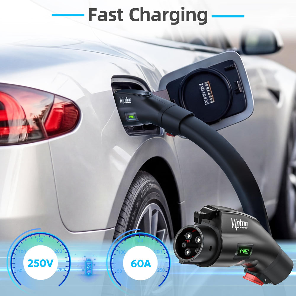 VIPTOO installed on Tesla vehicle demonstrating Level 2 J1772 charging access
