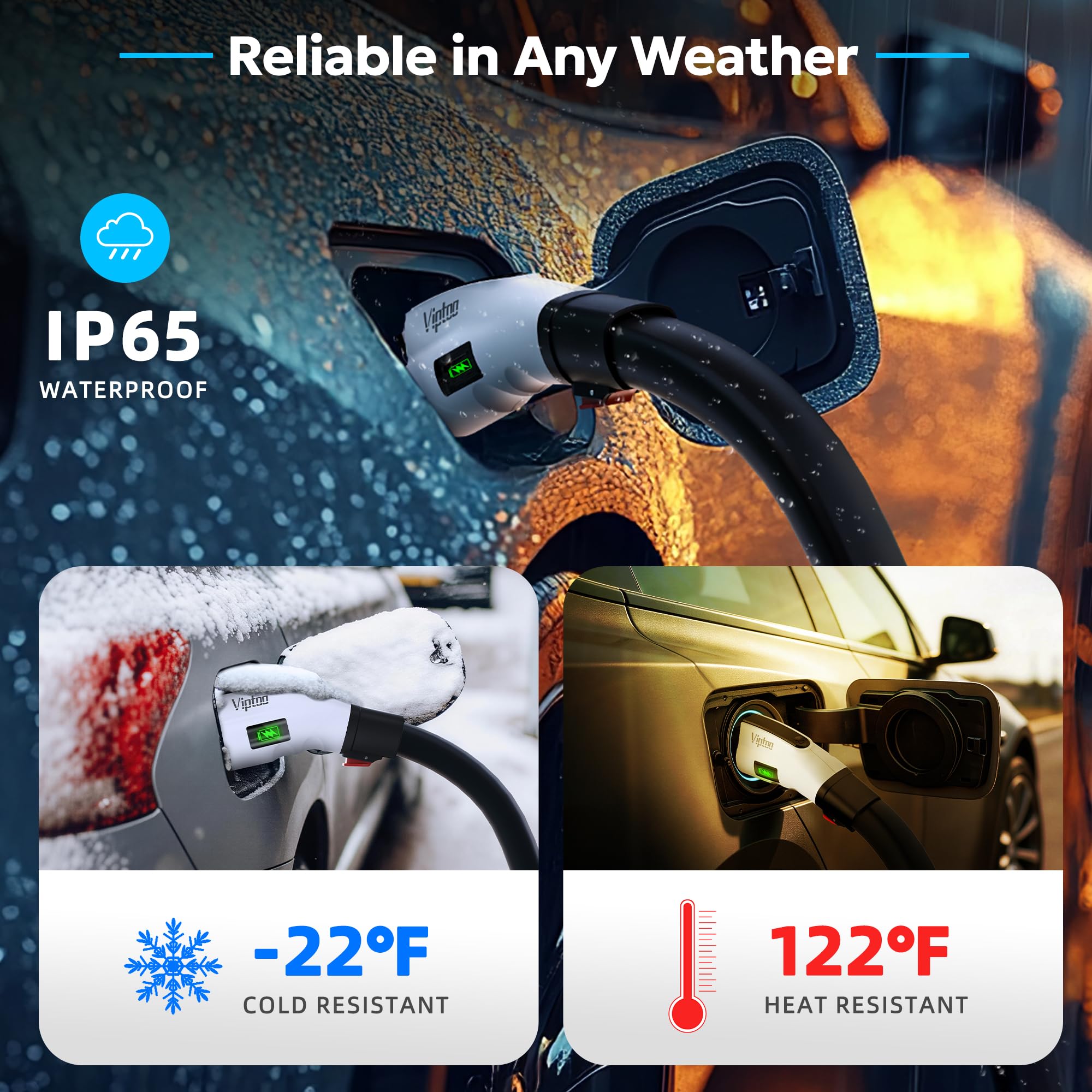 VIPTOO waterproof seal detail demonstrating IP65 protection for outdoor use benefit