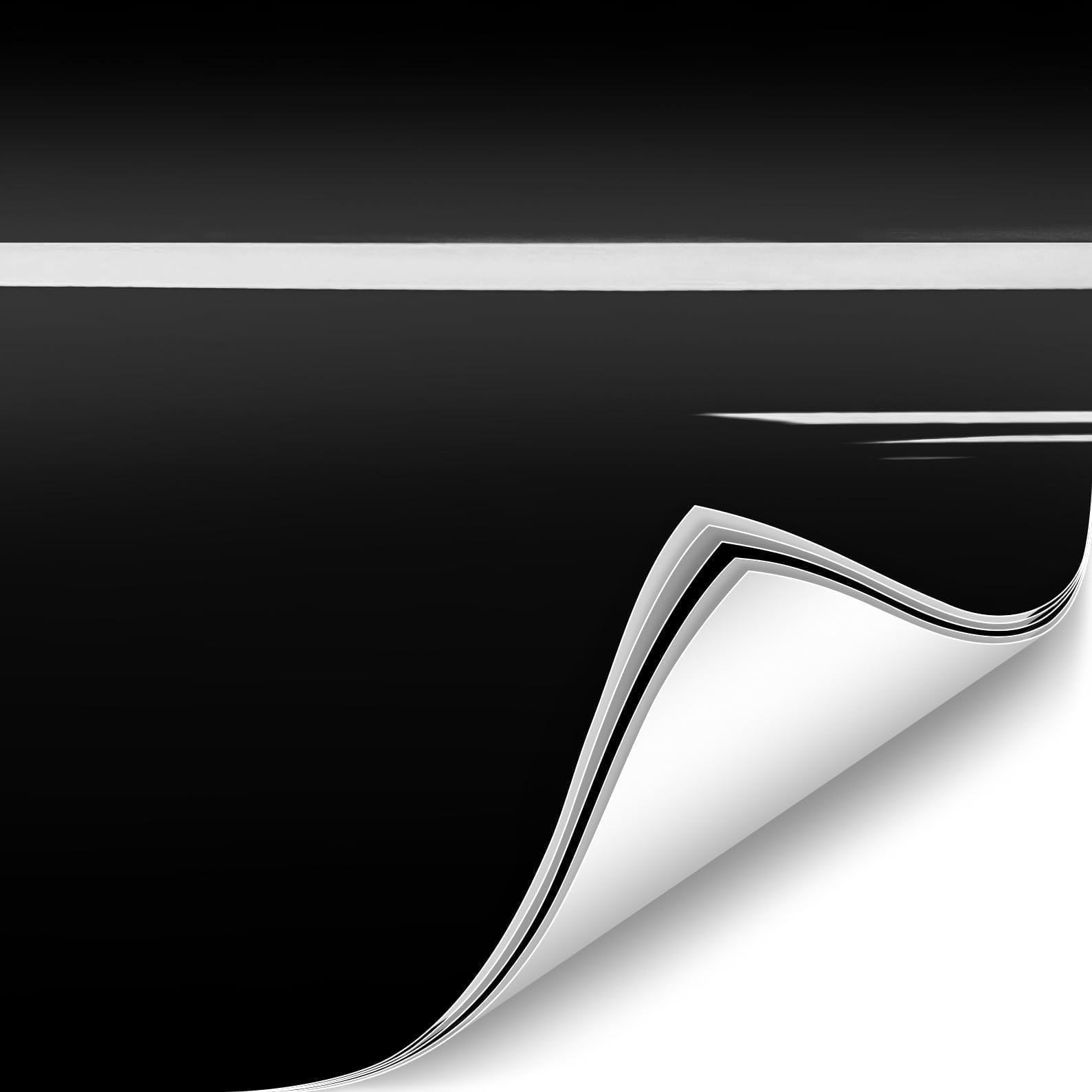 VViViD ColorFusion roll front view showing gloss piano black finish and benefit