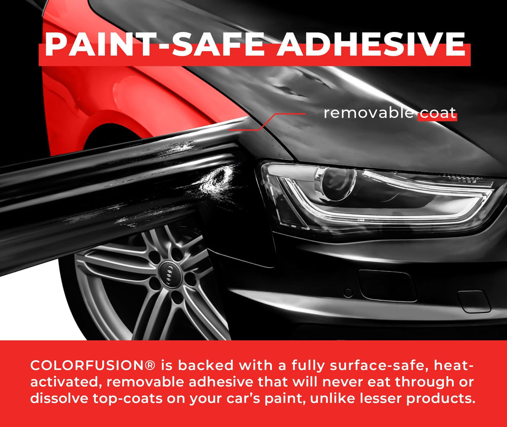 VViViD on car accents in lifestyle scene showing high-gloss enhancement benefit