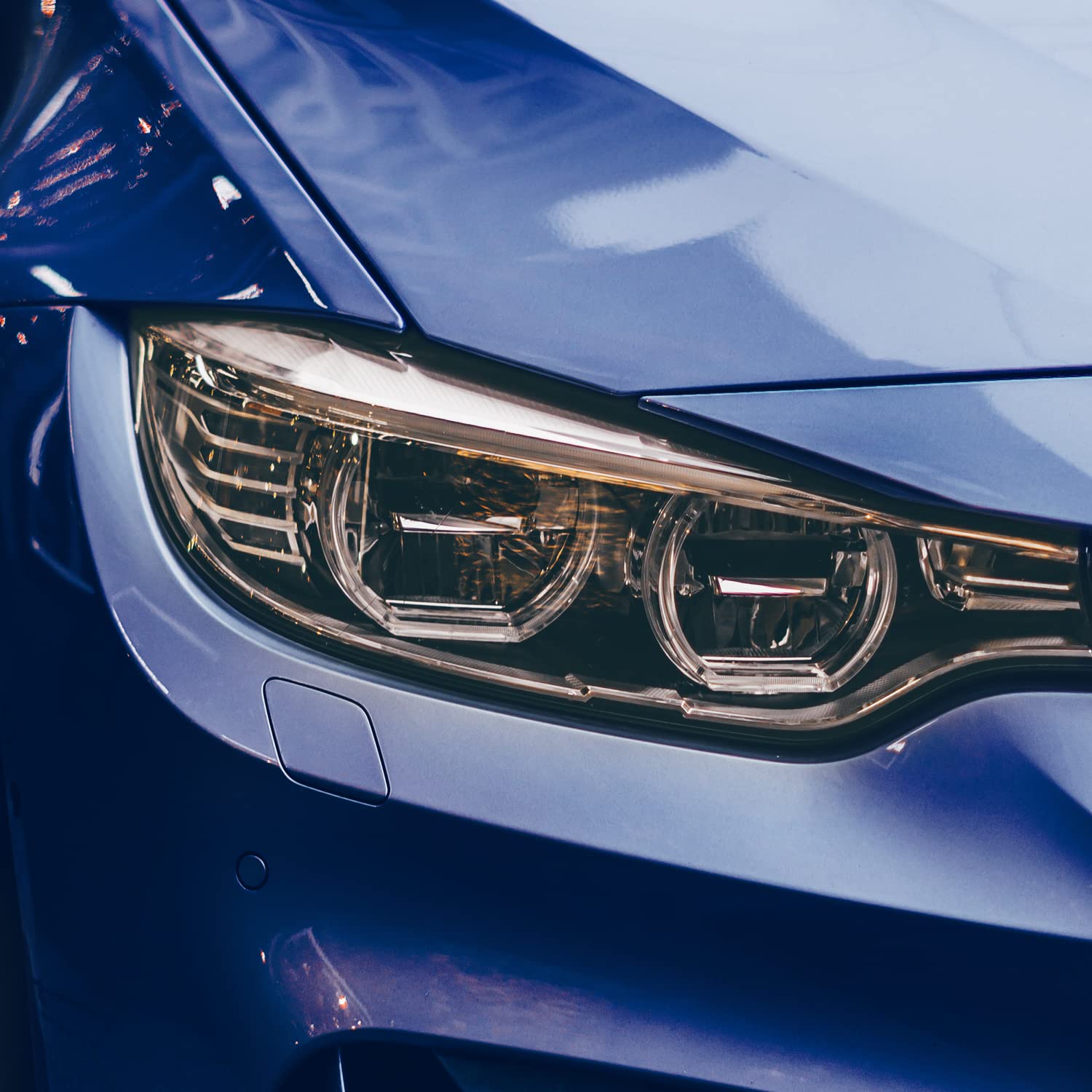 VViViD film applied on headlight demonstrating smooth conforming fit and protection