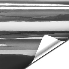 VViViD close-up of chrome vinyl texture highlighting smooth high-gloss surface