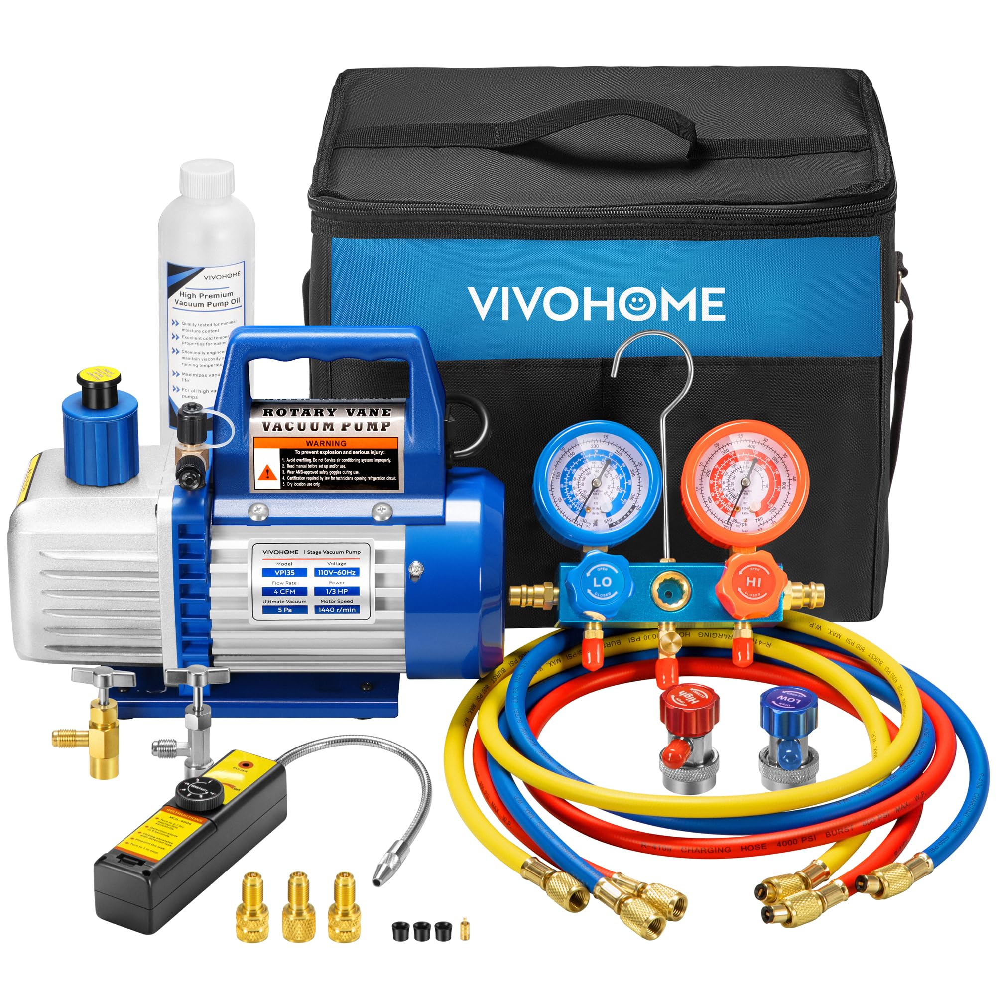 VIVOHOME pump and manifold front view showing complete kit benefit