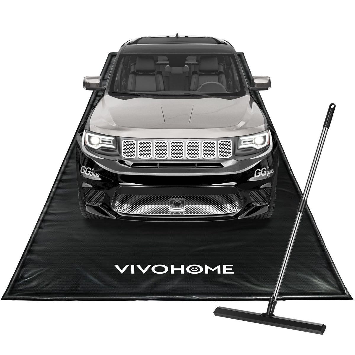 VIVOHOME garage floor mat full view shows large coverage and protection