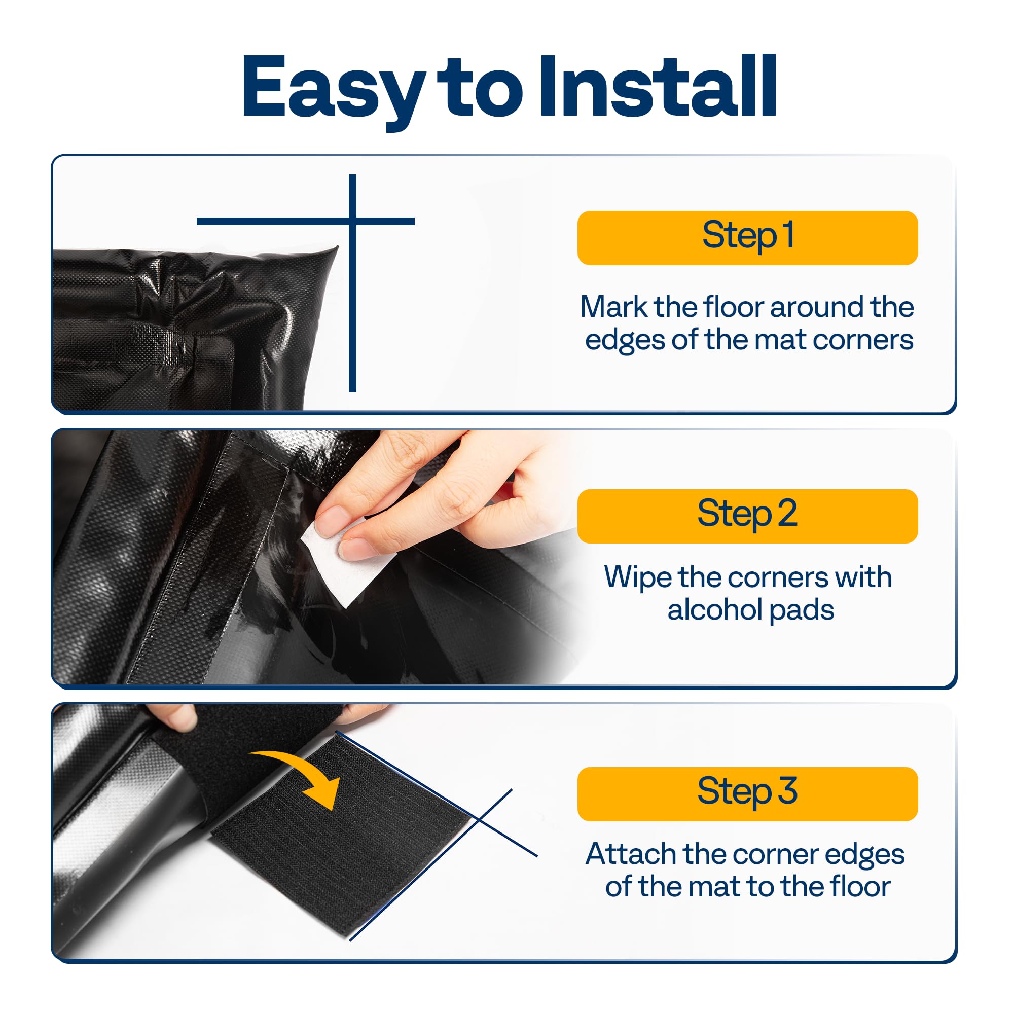VIVOHOME mat being squeegeed to remove water and debris easily