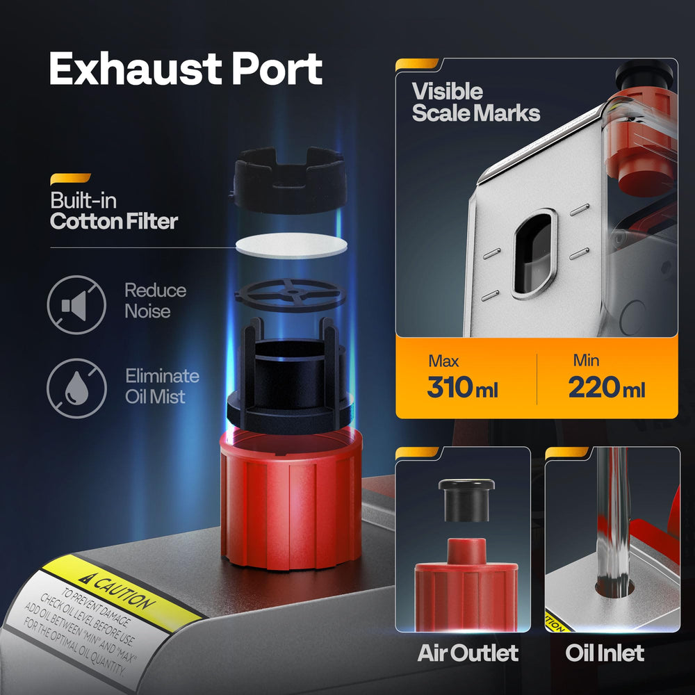 VIVOHOME oil sight window and fill port for fast maintenance and monitoring