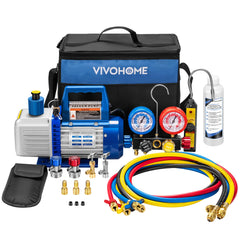 VIVOHOME front view of vacuum pump showing sturdy casing and handle for portability