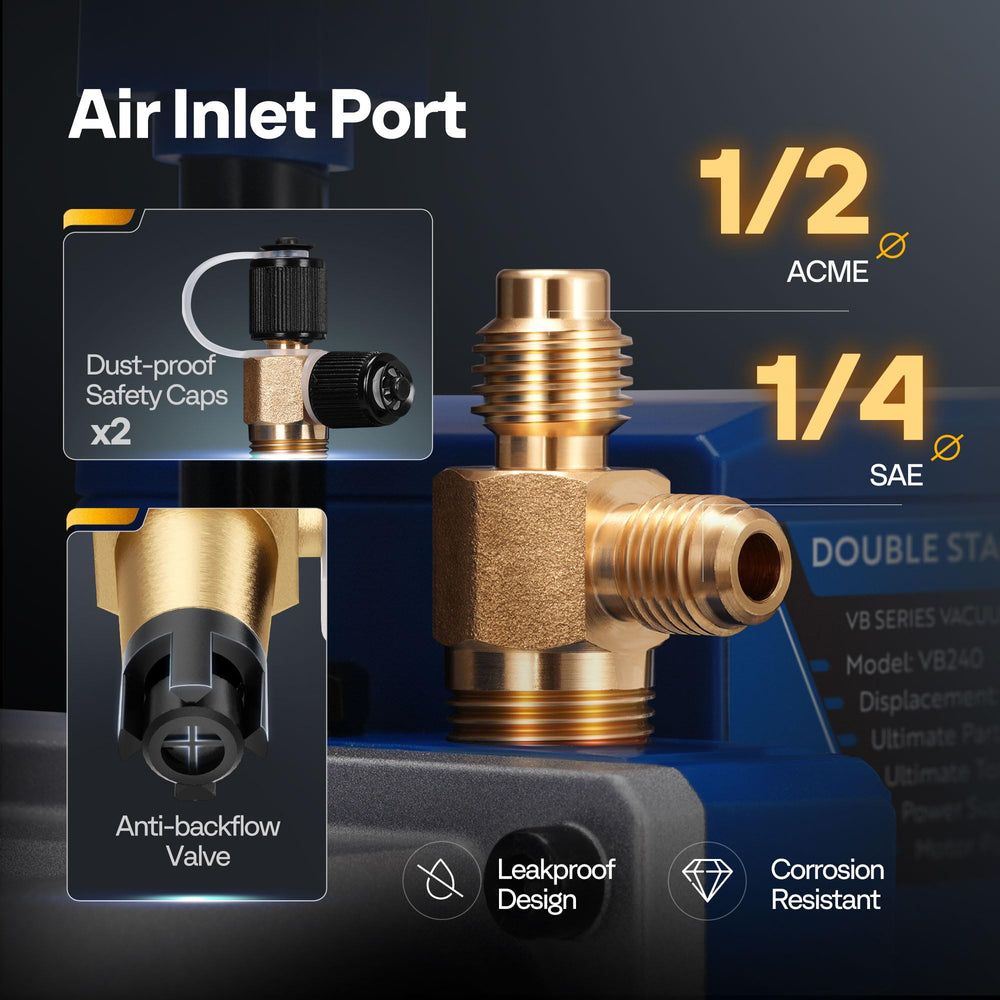 VIVOHOME pump connected to AC unit during evacuation, demonstrating quick pull-down